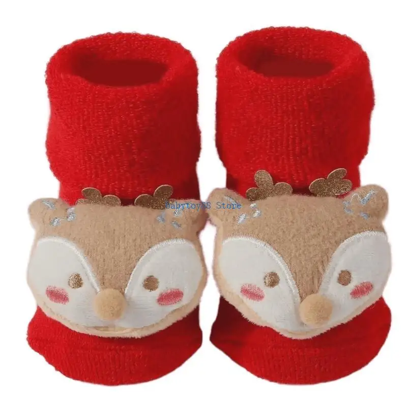 Y4UD عطلة تحت عنوان الطفل المشي الجوارب زلة مقاومة الرضع الجوارب الطفل المشي الجوارب عيد الميلاد تحت عنوان الطفل الجوارب الجوارب