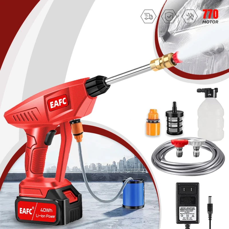 100Bar Electric High Pressure Washer 770Motor Car Washing Garden Spray Water Gun for Makita 21V Battery Car Washer Water Gun