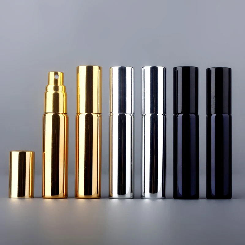 bouteille-de-parfum-rechargeable-en-verre-uv-portable-de-10ml-avec-atomiseur-en-aluminium-bouteilles-de-pulverisation-conteneurs-vides-d'echantillon-100-pieces-lot