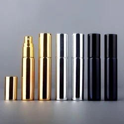 100Pieces/Lot 10ML Portable UV Glass Refillable Perfume Bottle With Aluminum Atomizer Spray Bottles Sample Empty Containers