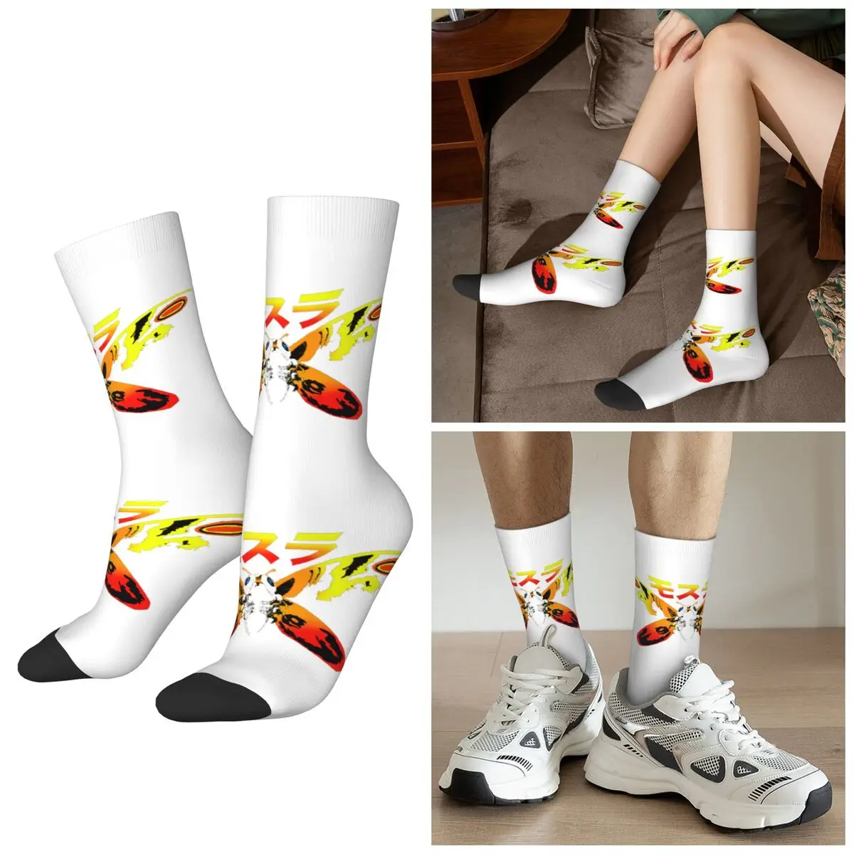 

Всесезонные эксклюзивные носки Mosura Mothra, носки в стиле Харадзюку, модные чулки для мужчин и женщин, рождественские подарки