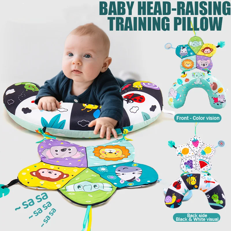 

Baby Pillow Tummy Time Baby Toys Black White Montessori Sensory Toys Newborn Head-up Training Pillow Baby Toys 1 to 2 Years