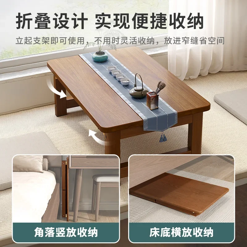 Foldable Bay Window Coffee Table Living Room Household Small Apartment Small Tea Table Simple Modern Bedroom Small Low Table