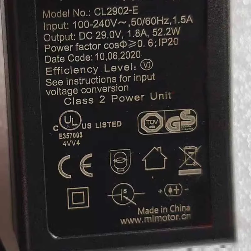 European standard plug 29V1.8A power adapter CL2902-E electric sofa charging cable transformer 52.2W