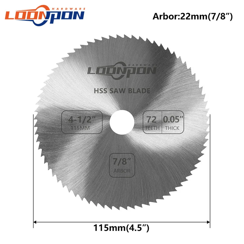 Imagem -03 - Loonpon-lâmina de Serra Circular Ferramenta Rotativa para Cortar Madeira Plástico Metal Alumínio Polegadas Hss 115 mm