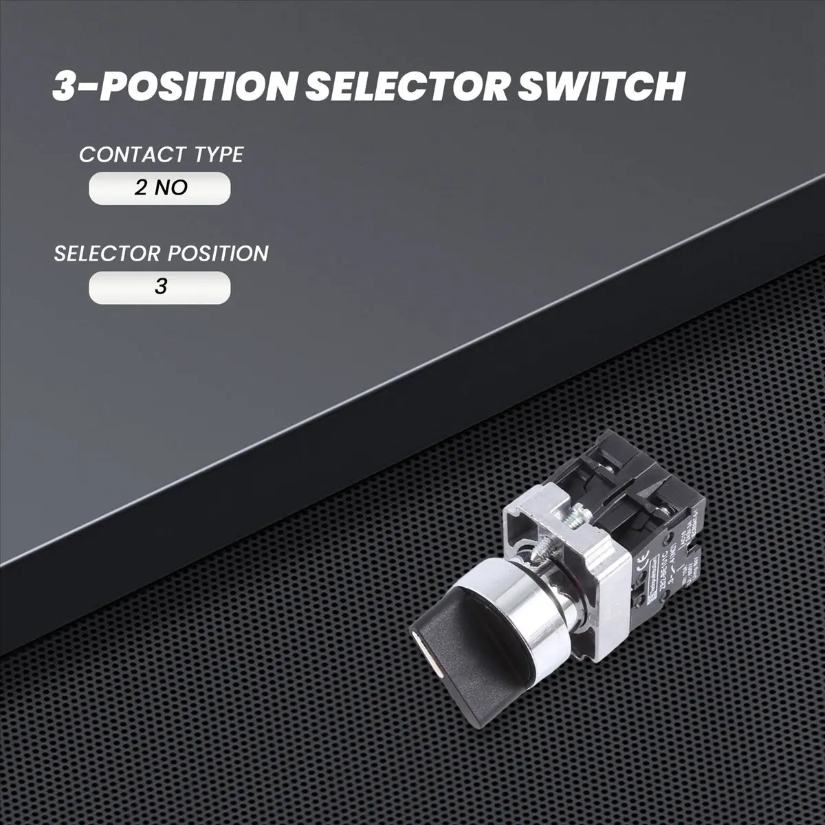 HOT22mm Latching 2 NO 3-Position Rotary Selector Select Switch ZB2-BE101C Black