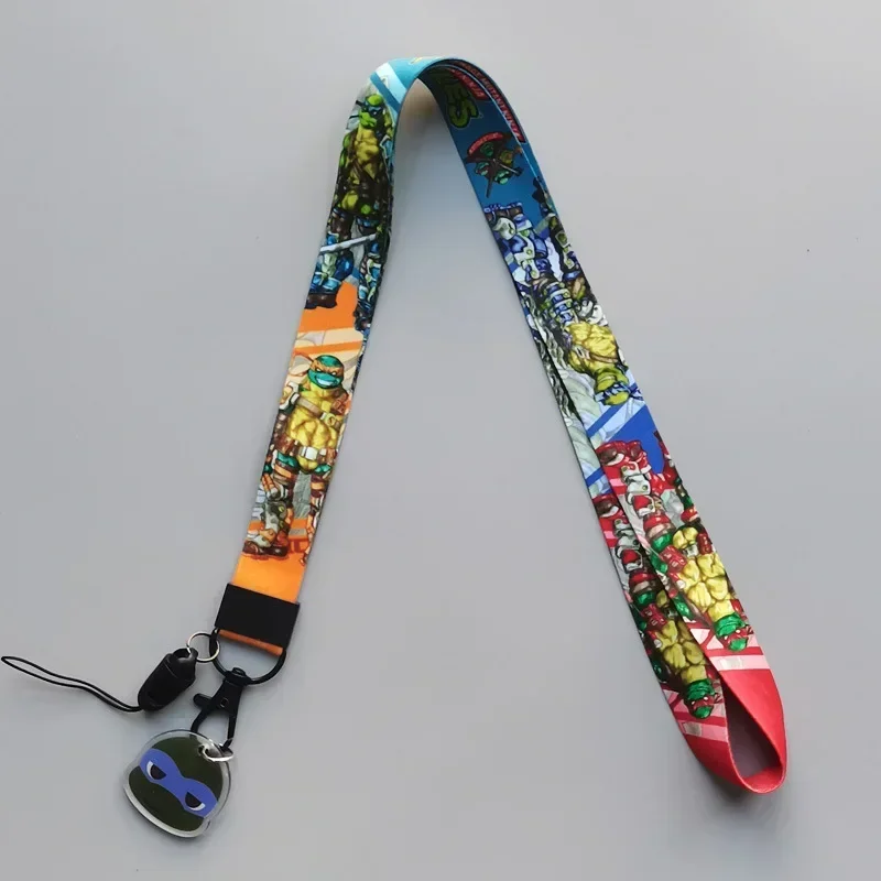 นินจาเต่า TMNT โทรศัพท์เชือกคล้องคอพวงกุญแจเชือกเส้นเล็ก ID การ์ดป้ายผู้ถือคีย์คอร์ด DIY เชือกแขวนอุปกรณ์เสริมโทรศัพท์มือถือ