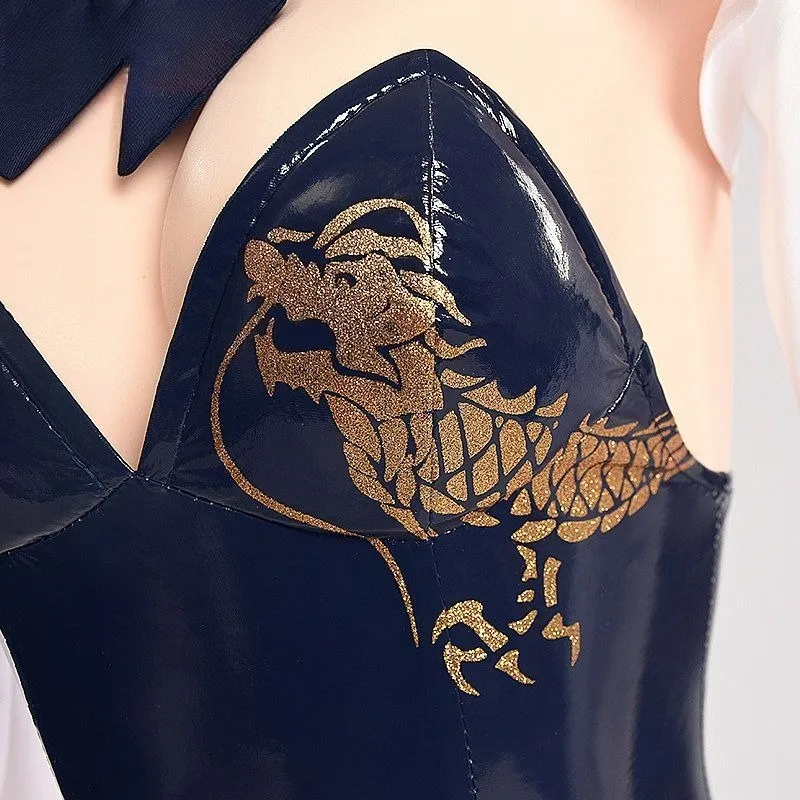 Ryuge Kisaki 토끼 소녀 코스프레 의상 가발 Cheongsam Jumpsuit 풀 세트 파티 유니폼 Hallowen Play Role Clothes 의류
