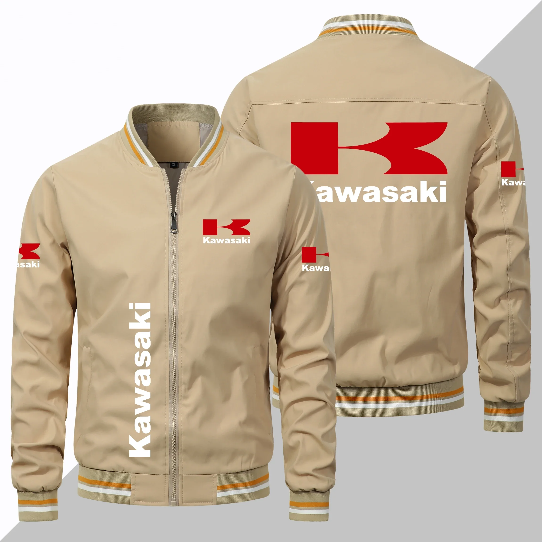 2024 Men\'s Jacket Kawasaki Motorcycle Logo Printed Jacket Kawasaki Sports Outdoor Sportswear Racing Suit Tops