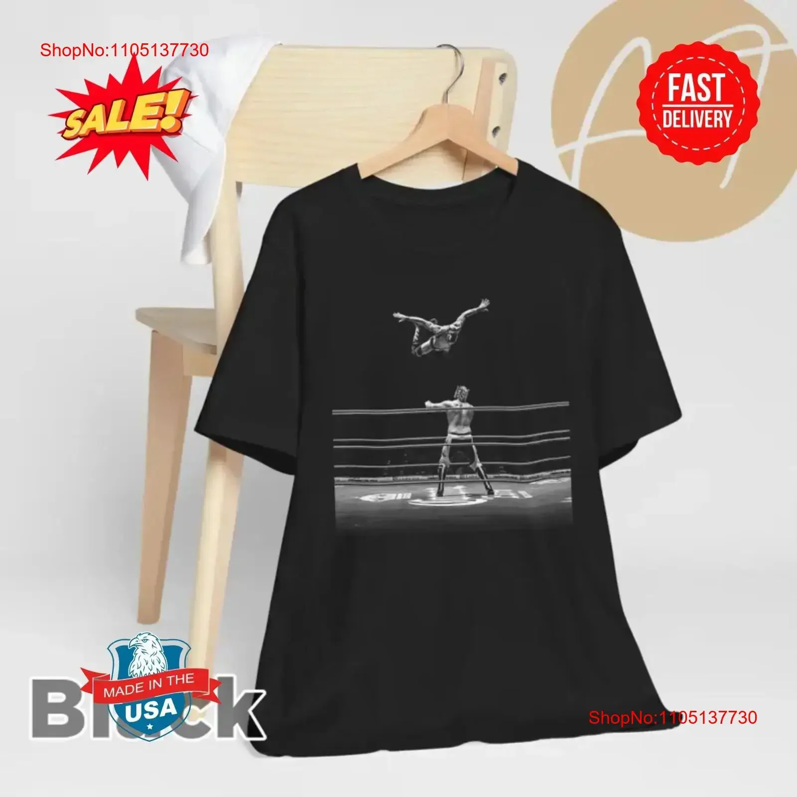 The Lucha Libre Wrestling T Shirt High Flying Masked Wrestler vintage Washed Stylish Casual Stretched homme