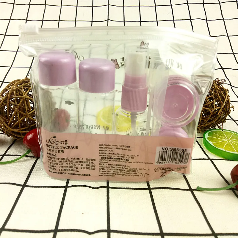 7pc/Set Travel Mini Makeup Cosmetic Face Cream Pot Bottles Plastic Transparent Empty Make Up Container Bottle Travel Accessories