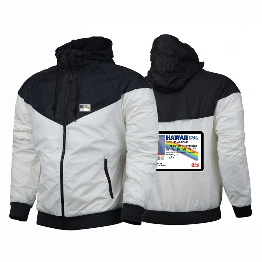 2025 Men New Spring And Autumn Funny McLovin ID Printing Trendy Five-Color Stitching Windbreaker Breathable Jacket