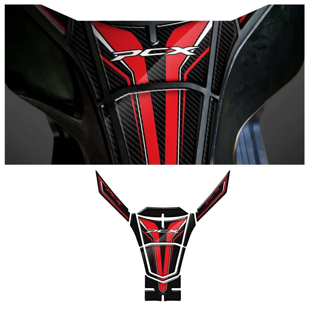 For Honda PCX 125 160 PCX125 PCX160 2021 3D Resin Carbon Look Motorcycle Gas Tank Pad Sticker