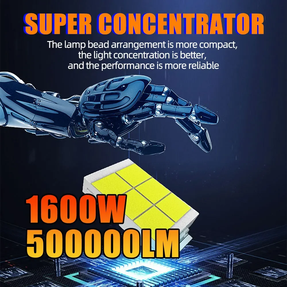 AKE 2 قطعة 1600 واط 500000lm H7 H4 LED المصباح لمبة 1:1 Canbus H1 H11 9005 9006 9012 سيارة العلوي 3570 CSP رقاقة 6000 كيلو مصباح ليد