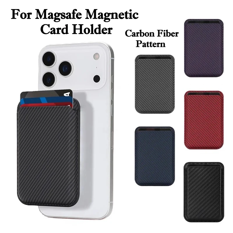 Für MagSafe Wallet: Carbonfaser-Kartenhalter mit starkem Magnetverschluss für Ausweise und Kreditkarten – Aufbewahrungstasche für iPhone 17, 16, 15, 14, 13, 12 Pro Max