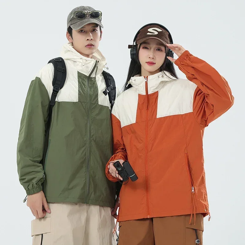 سترة خفيفة الوزن للحماية من الشمس في الهواء الطلق والمشي لمسافات طويلة ملابس الصيف الرجال التبريد الأشعة فوق البنفسجية طويلة الأكمام هوديي قميص المرأة معطف الصيد زوجين #4