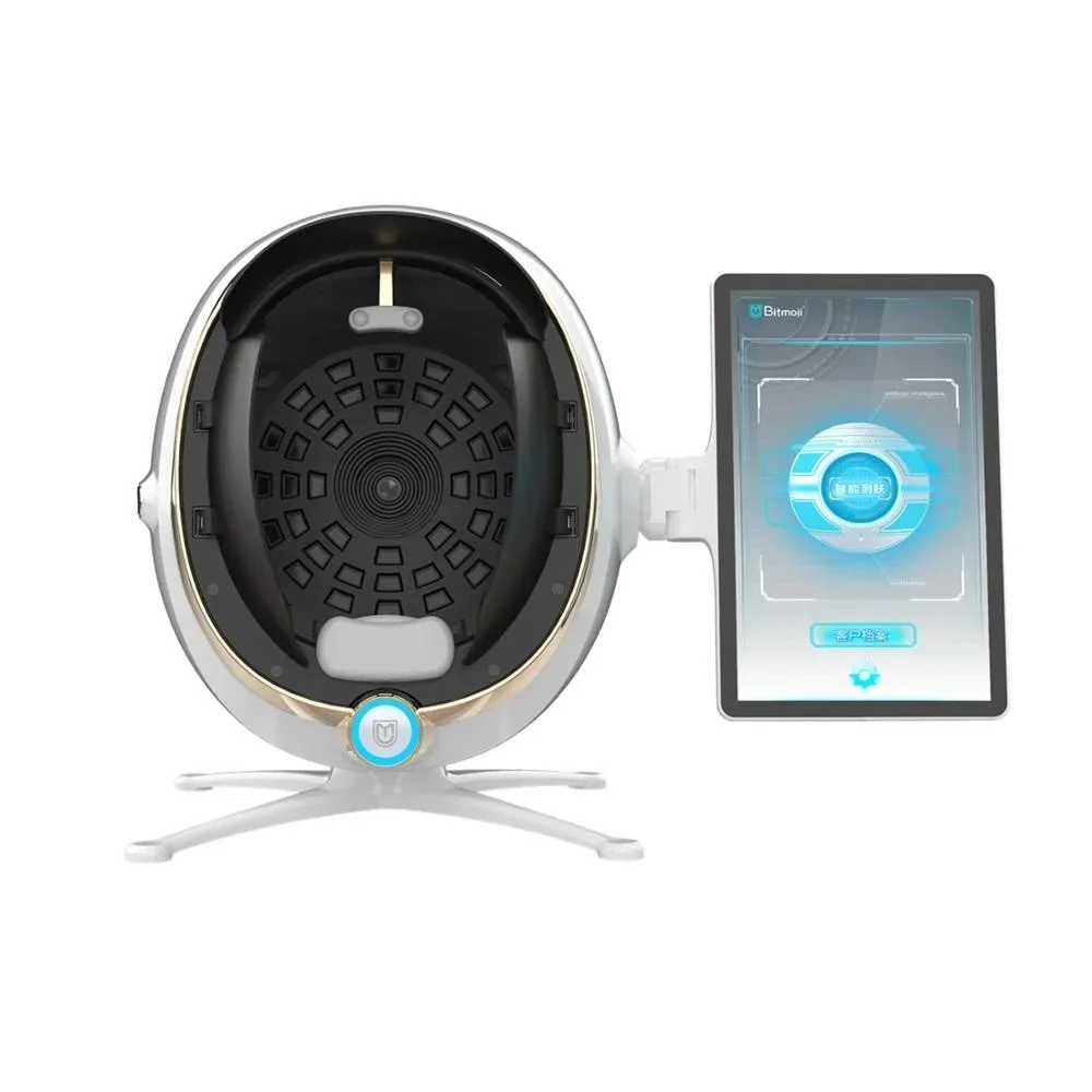 

Inch 3D Digital Skin Analyzer Detector, AI Smart Facial Skin Analysis Machine, 38 Million Pixels, 8 Spectral Facial Moisture Ana