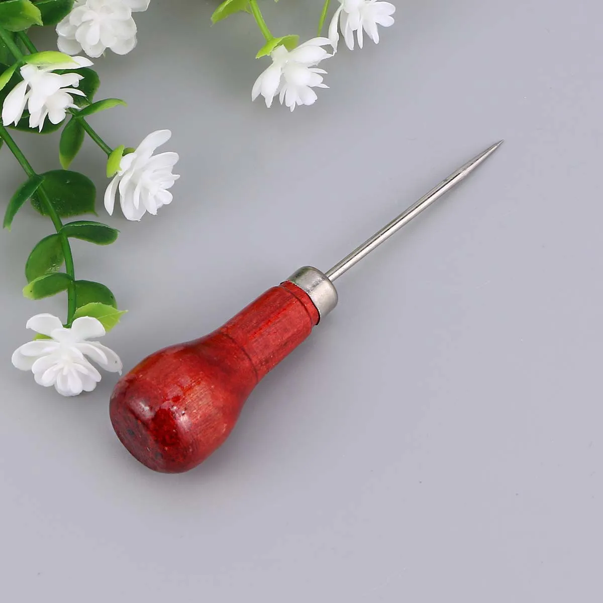 

Wood Handle Awl Tool Sewing Accessories DIY Hand Stitching Awl for Craft Repair Kit Sewing Accessories
