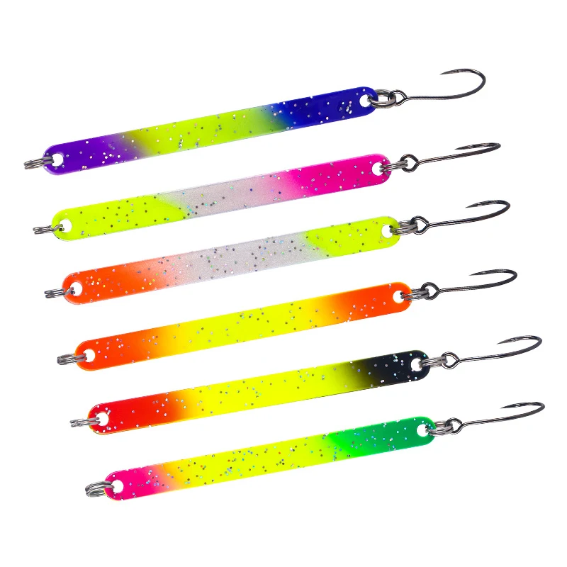 WEIHE-ملعقة صيد معدنية نحاسية صناعية ، خطاف مفرد ، على شكل ملون ، 6 ألوان ، من 3g ، 4g