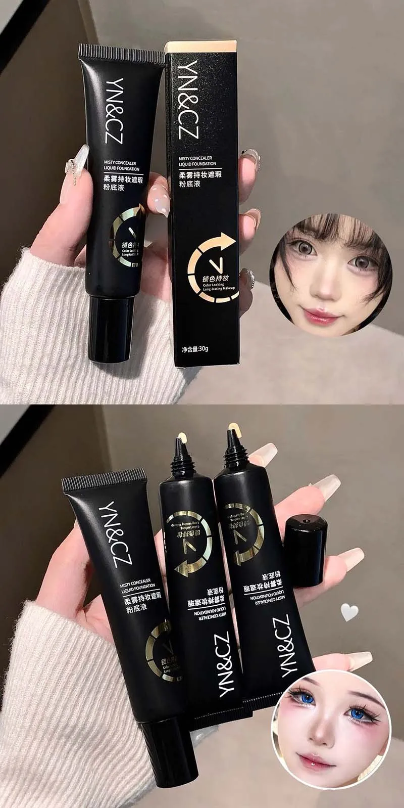 Matte Weiße Foundation Make-up Basis Volle Deckkraft Langanhaltende Wasserfeste Concealer-Foundation Cosplay Gothic Make-up – Detail 4