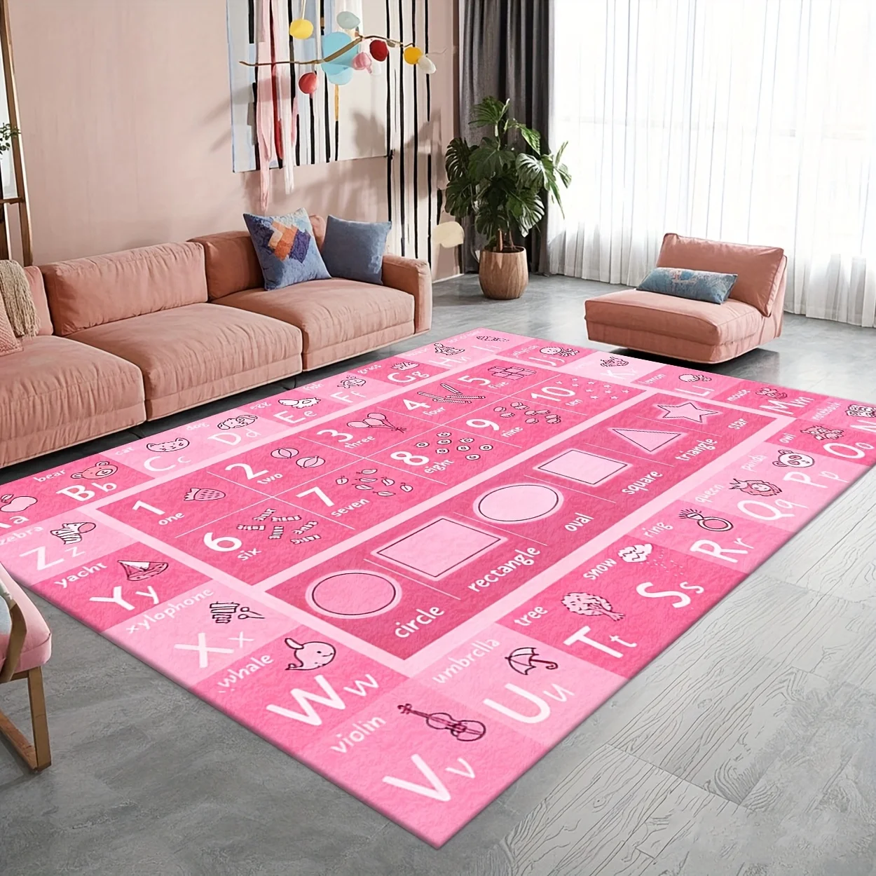 Tapis décoratif rose pour enfa - Kids Education Number avis et prix