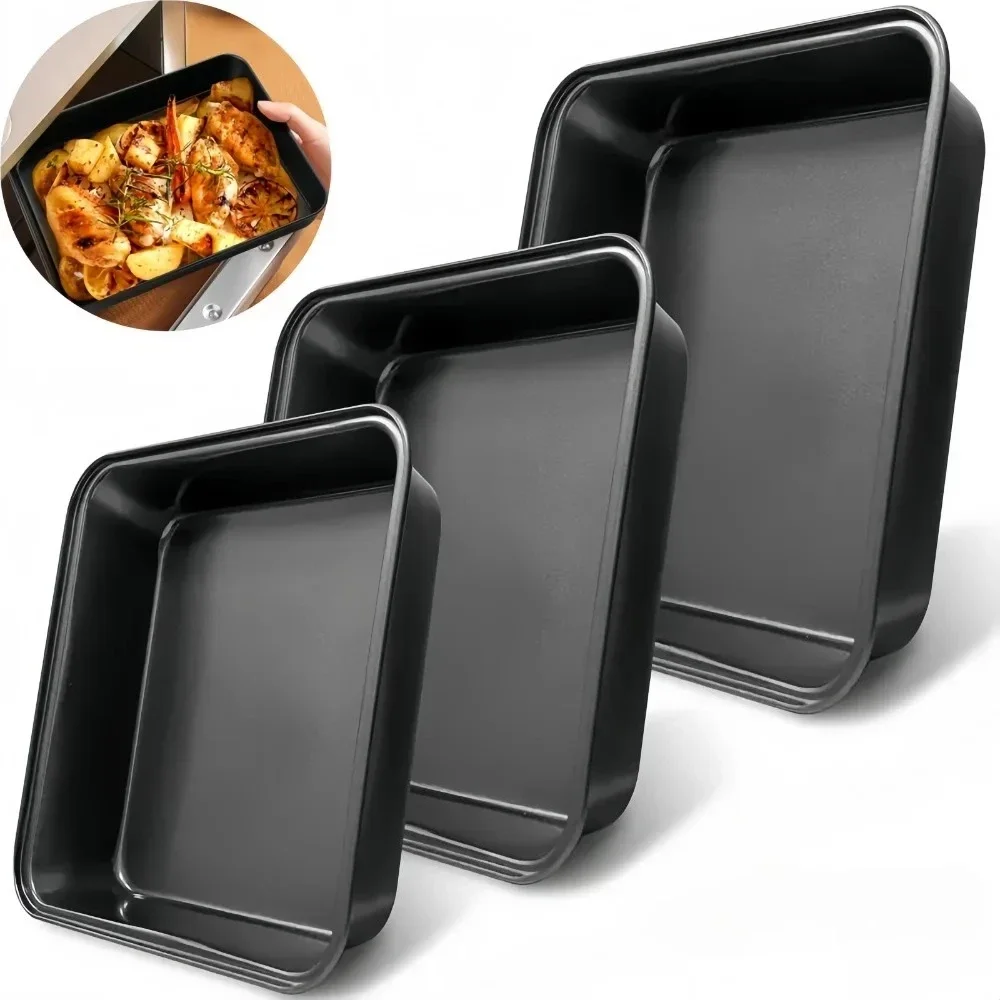 Carbon Steel Nonstick Roasting Pan Rectangular Baking Tray Loaf Toast Bread Cake Bakeware DIY Pastry Pan Dish Kitchen Utensils
