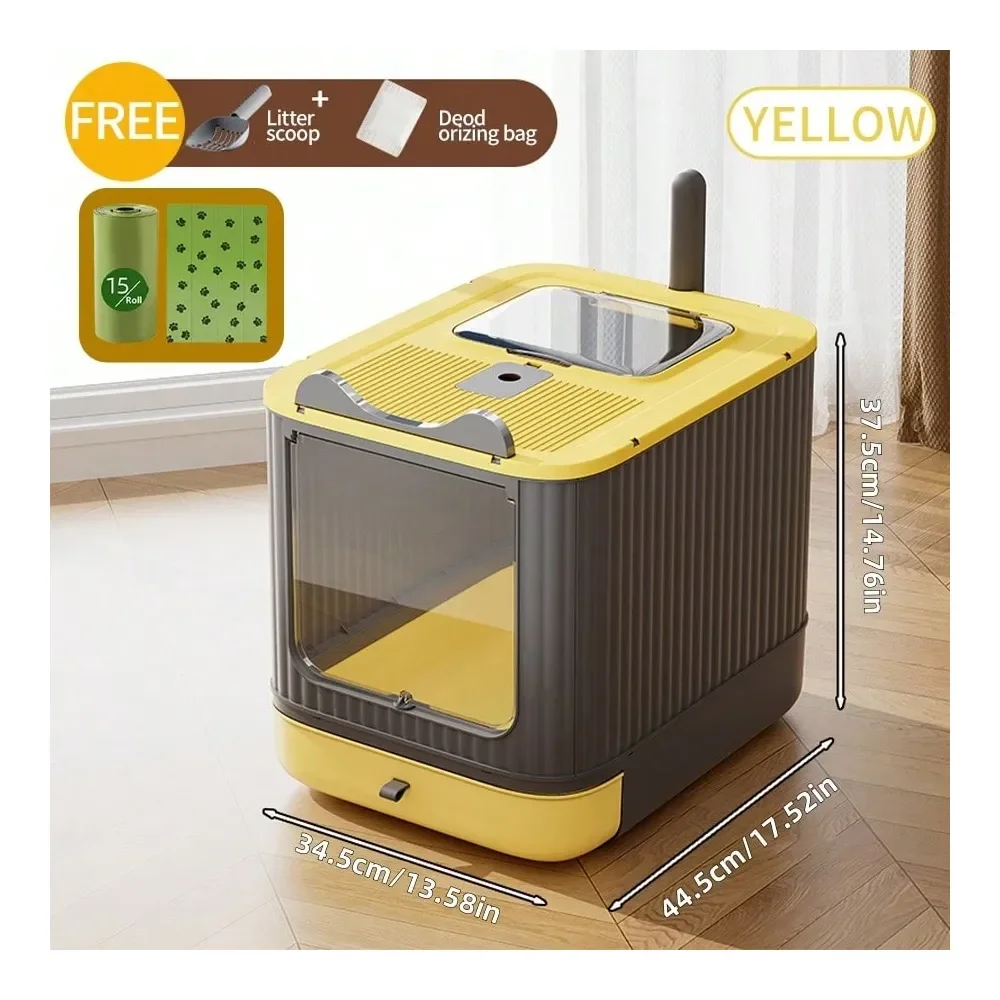 

Cat Litter Box Litter Box Cat Accessories1 Piece Of ExtraLarge Cat Litter Box With FrontLoading Drawer, Top Cover, Fully Enclose