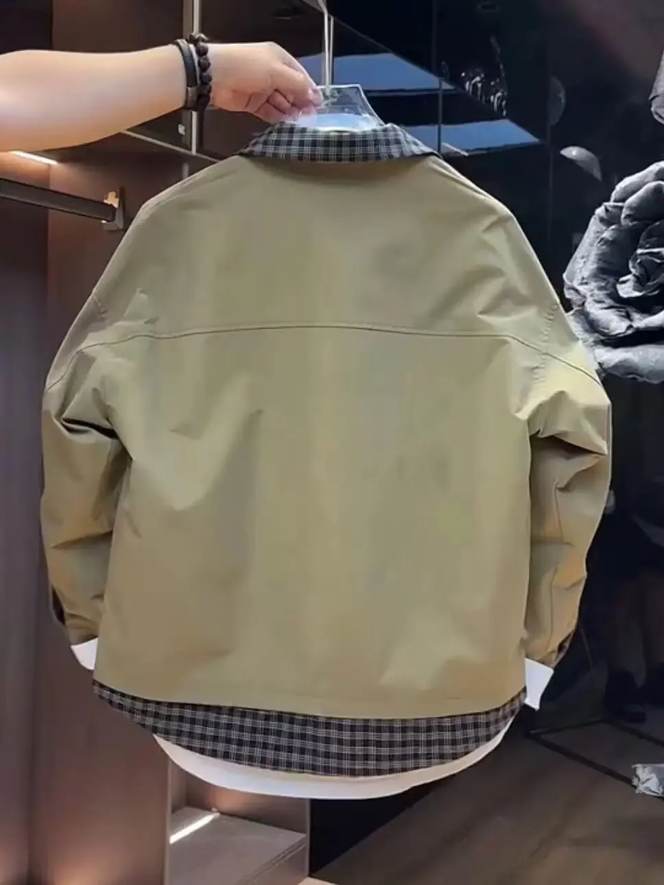 Męskie kurtki z imitacją dwóch kołnierzy, modne kurtki na wiosnę i jesień, marka Pi Shuai, popularne kurtki męskie z internetu, nowość 2025, męskie topy wiosenne.