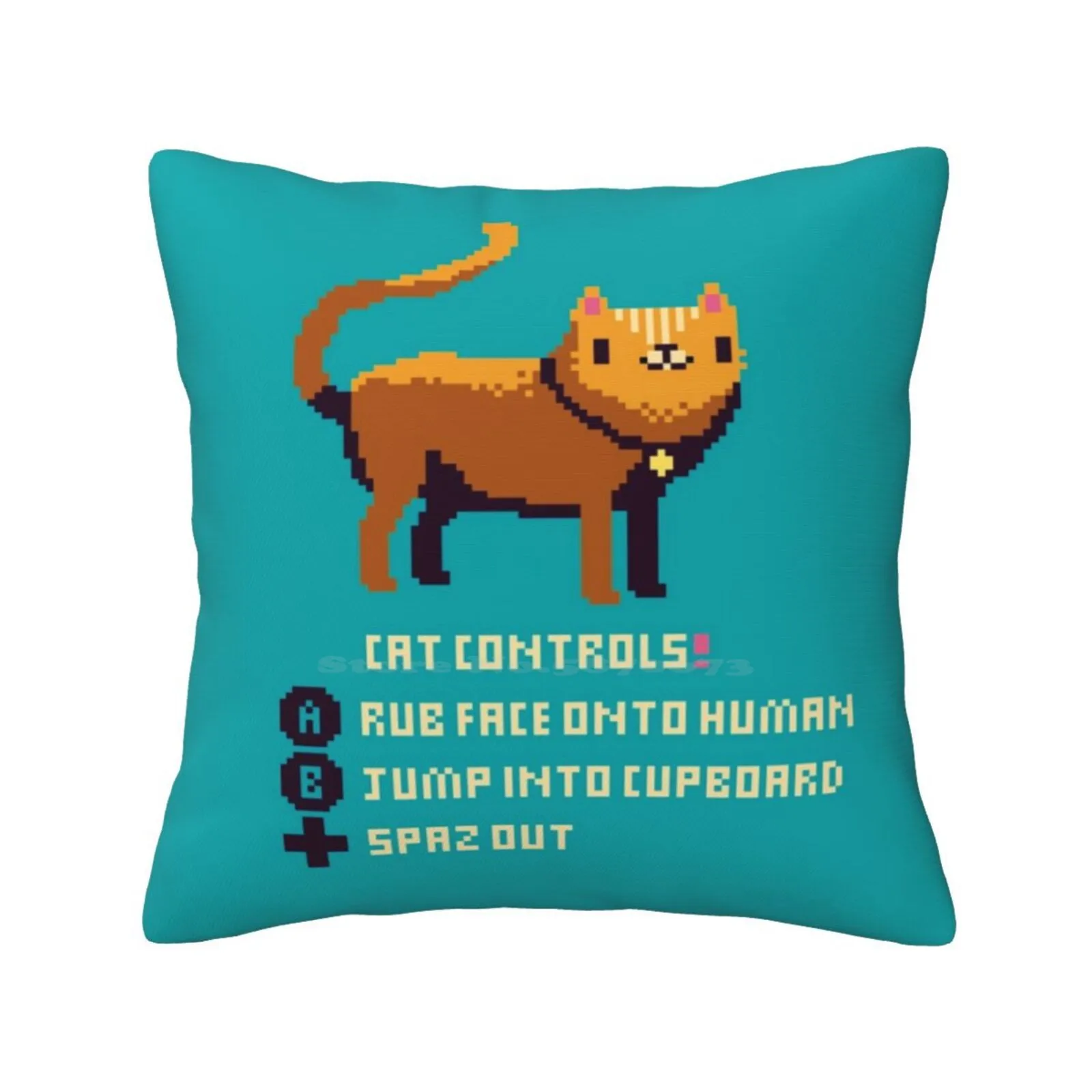 Cat Controls Home Sofa Car Waist Throw Pillowcase Cute Cats Cat Spaz Out Cat Closet Cat Memes Cat 8 Bit Cat Pixel Art