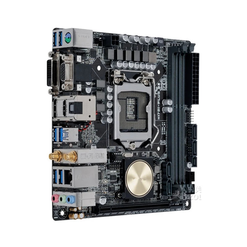 Placa-mãe usada para h170i-plus d3, lga 1151, ddr3 32gb, para desktop Intel h170, m.2 nvme sata iii, usb 3.0