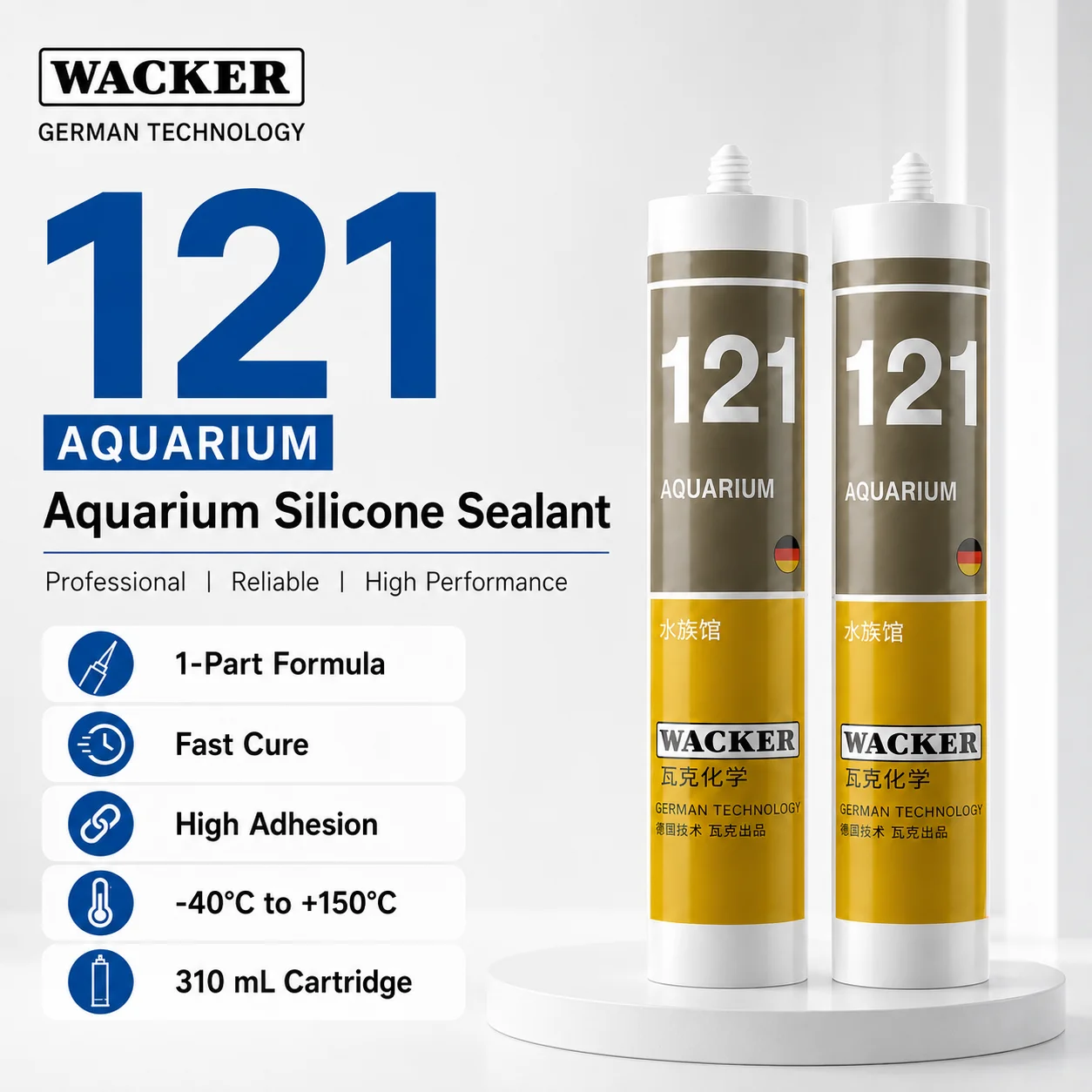 Wacker 121 Aquarium Silicone Sealant Acetic Cure Silicone Rubber