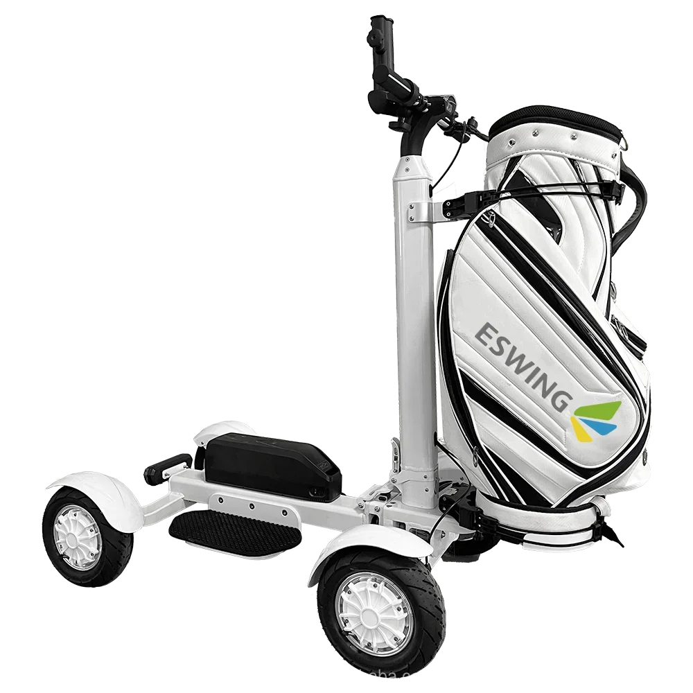 Caddie électrique pliable portable, chariot de golf, 4 roues, poignées amovibles, nouveau design, 20 Ah, 2400W