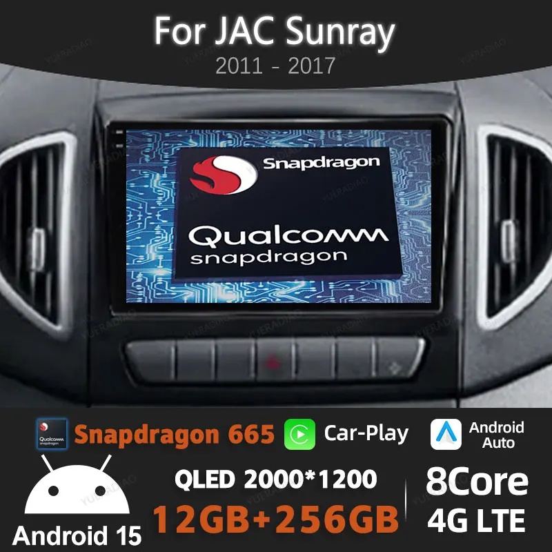 

Android 15 Car Radio For JAC Sunray 2011 - 2017 BT GPS NAVI 4G WIFI Head Unit Multimedia Video Player Qualcomm QLED 2DIN LTE 5G