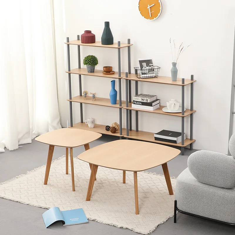 Creative solid wood coffee table combination: small apartment side , living room bay window, small tea