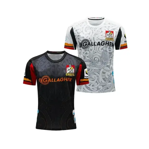 2024 NZ Chiefs 남성용 레플리카 홈/어웨이 자수 럭비 저지 맞춤 제작