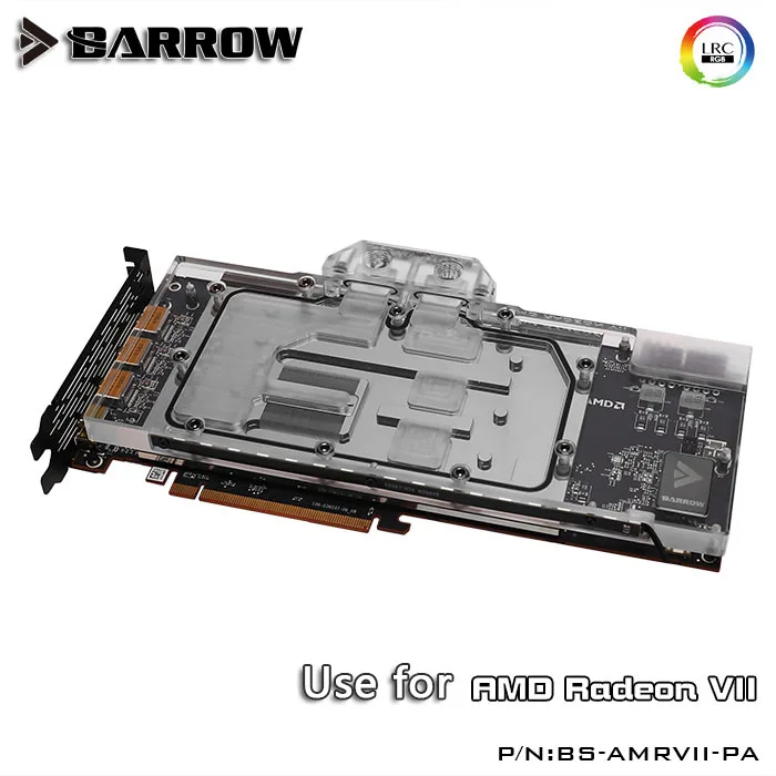 Imagem -02 - Bloco de Água de Carrinho para Uso em Amd Radeon Vii Founder Bloco Gpu de Cobertura Completa Suporte Original 5v Cabeçote Pinos Rgb