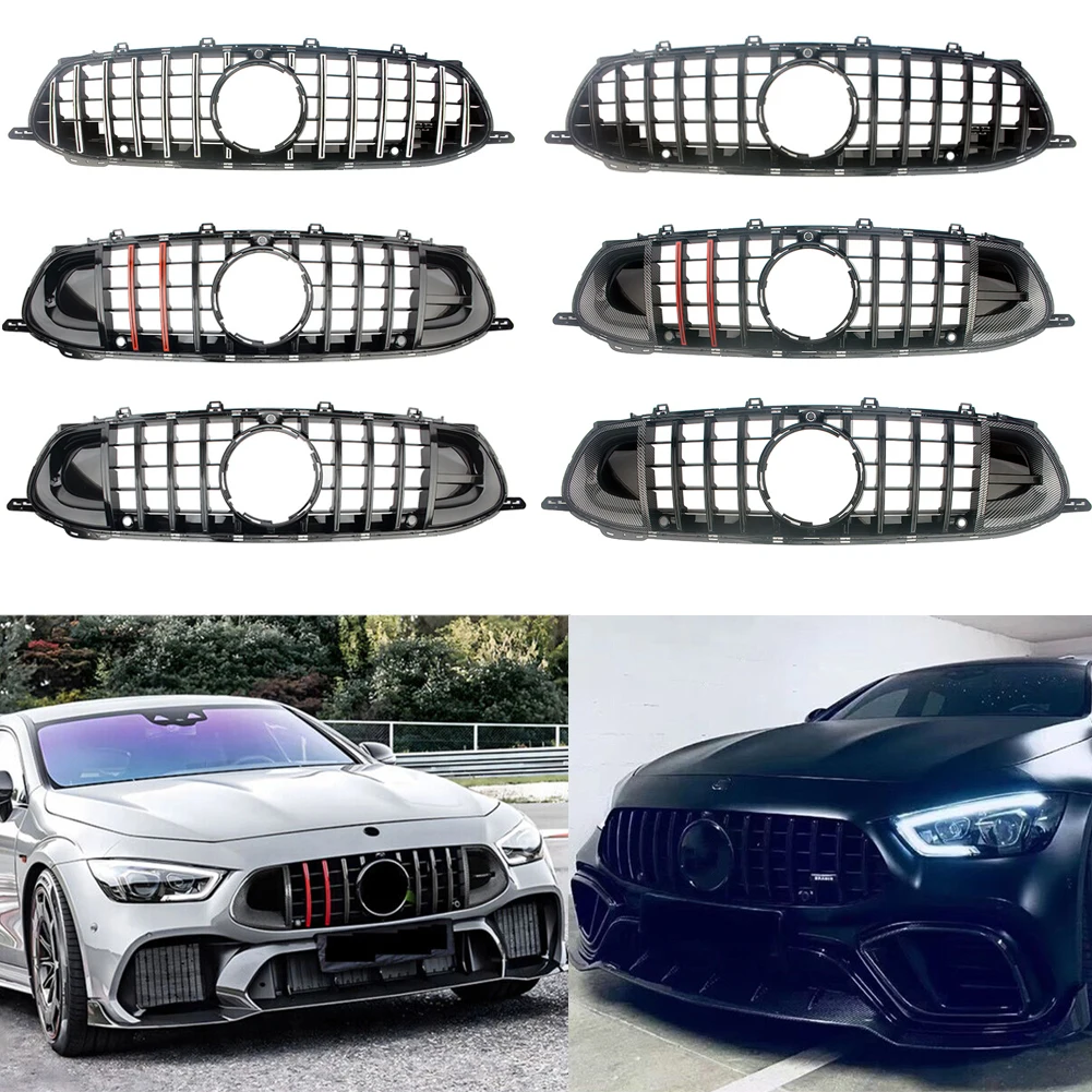 Frontkühler Racing Grills Facelift Oberer Kühlergrill für Mercedes-Benz C290 X290 AMG GT 53 GT63 GT63S 2018–2023 4 Türen