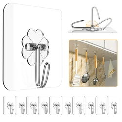 10/20pcs Adhesive Hooks for Hanging Heavy Duty Wall Hooks Sticky Hooks Waterproof Wall Hangers Without Nails for Kitchen