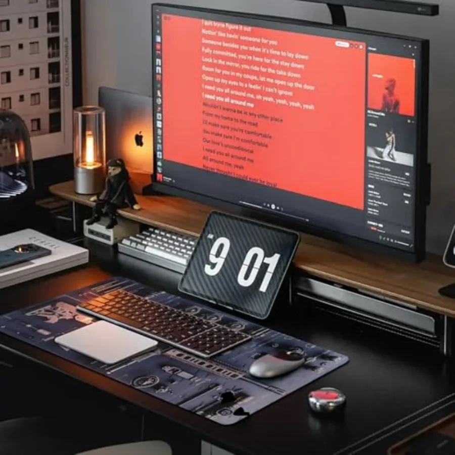 لوحة ماوس ألعاب كبيرة ذات طابع عسكري، حصيرة مكتب عرض تروس تكتيكية رائعة لملحقات الكمبيوتر ولوحة المفاتيح وديكور الطاولة