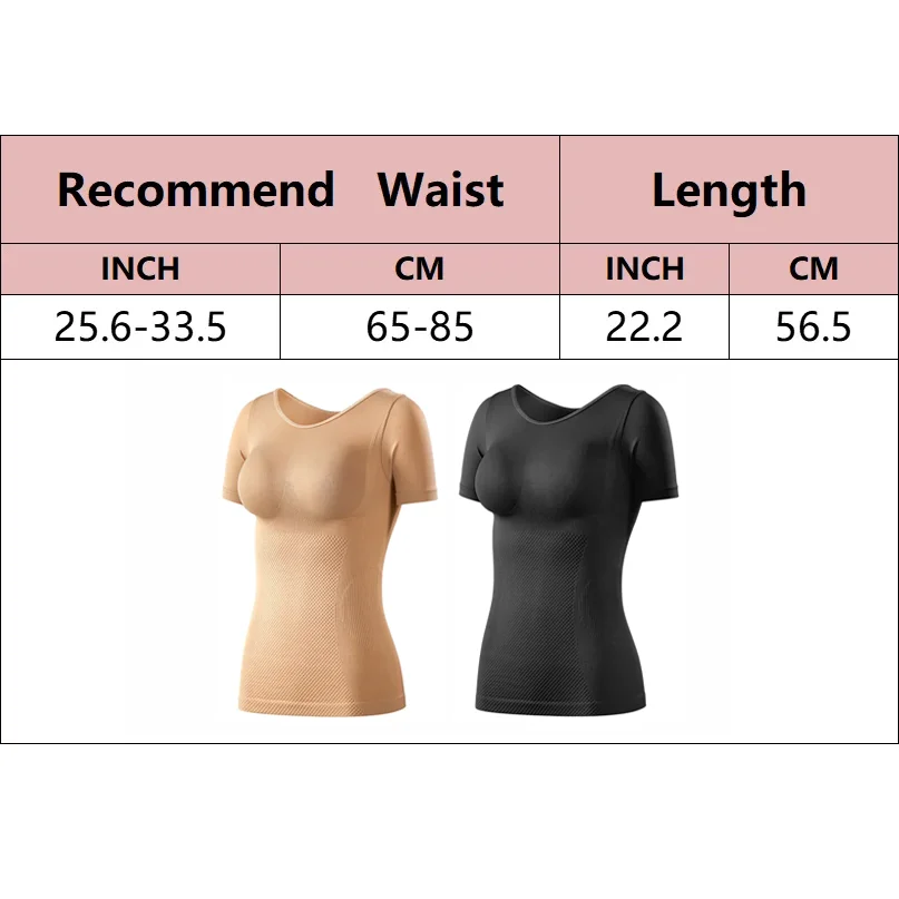 Women Shirts Shapewear Waist Trainer Tummy Control Body Shaper Shaping Tank Tops Slimming Underwear Compression Shirt