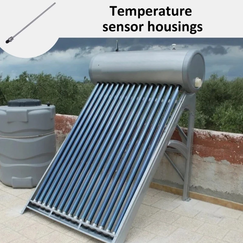 2 قطعة من الفولاذ المقاوم للصدأ بوصة ضغط الخيط 300 مللي متر Thermowell للغمر كم أنابيب الجيب أجهزة استشعار درجة الحرارة
