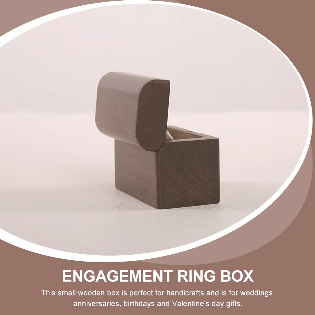 

Wooden Ring Box With Light Premium Jewelry Storage Case For Wedding Anniversary Birthday Proposal Ring Holder Decoration
