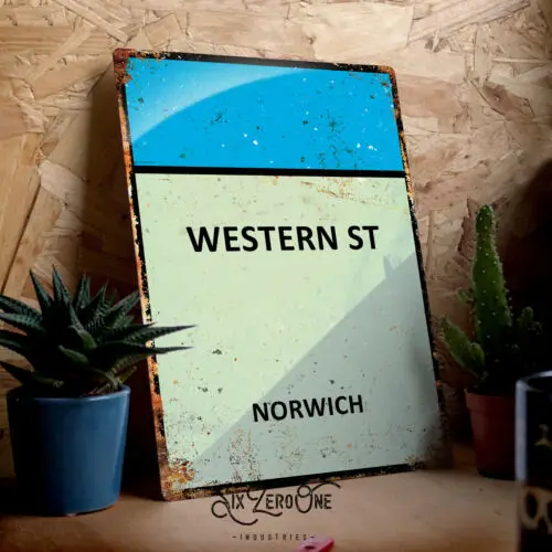 Personalised Gameboard Street Sign Landscape. Any text, location, postcode Name-Aluminum