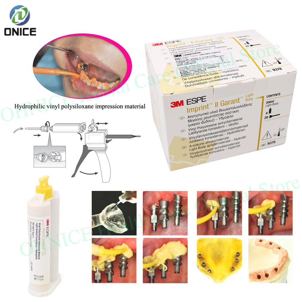 

Стоматологический слепочный материал: силиконовый корпус Garant Light 3M ESPE Imprint II — низкая вязкость, желтый сменный блок (код # 9378)