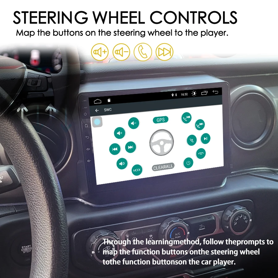 Android 14 AI voz Radio de coche navegación GPS para Jeep Wrangler 4 JL 2018 2019 reproductor de vídeo Multimedia unidad principal estéreo CarPlay 3