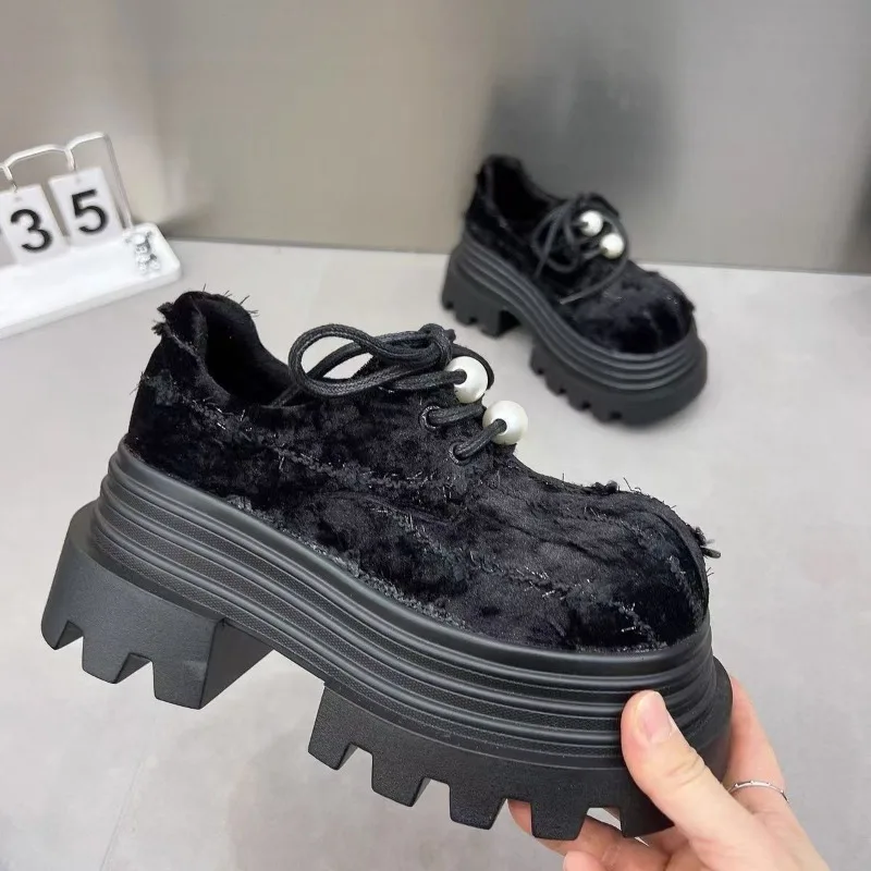 

Женские лоферы в стиле ретро, новинка весны 2024, роскошные брендовые туфли-оксфорды на толстой подошве, уличная рабочая обувь на платформе со шнуровкой