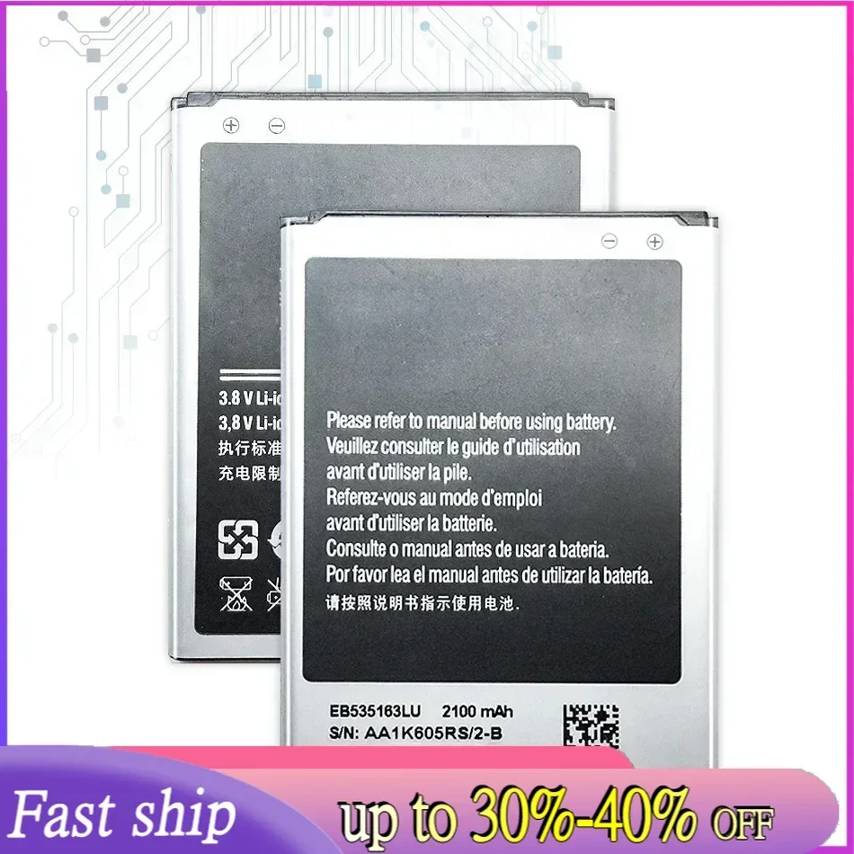 Battery EB535163LU 2100mAh For Samsung Galaxy Grand DUOS GT-I9082 G9082 I9080 I879 I9118 I9060 I9082 Batteries