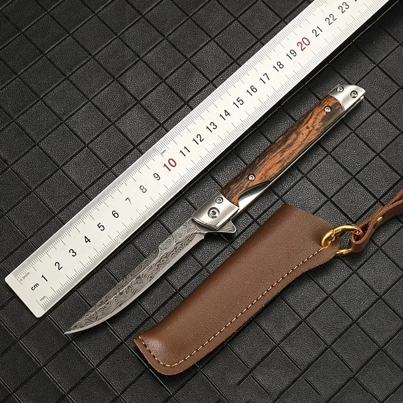 High Quality Portable Fruit Knife with Steel Blade Office Knife Hand High Hardness Meat Cutter with Cover for Steak