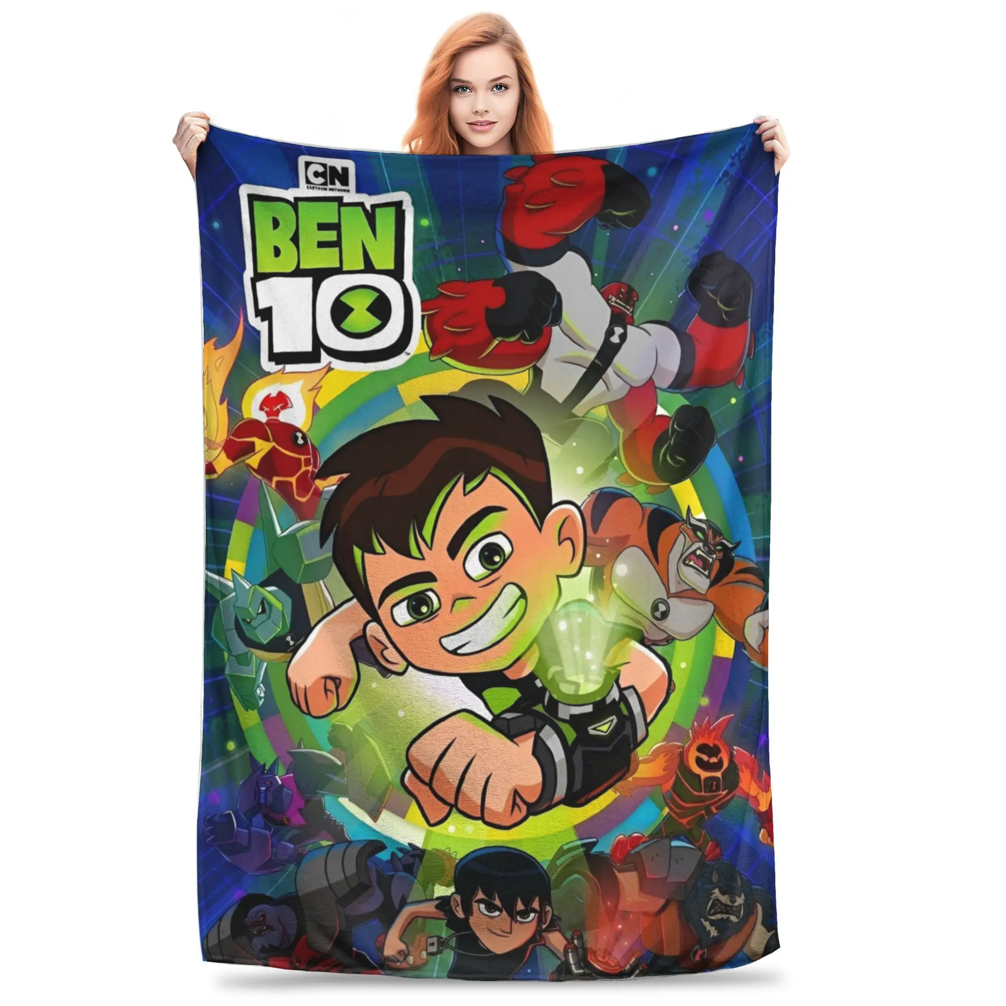 بطانية Ben 10 Omnitrix Heroes، بطانيات دافئة رائعة ومطعم منزلي للخريف/الشتاء، #1