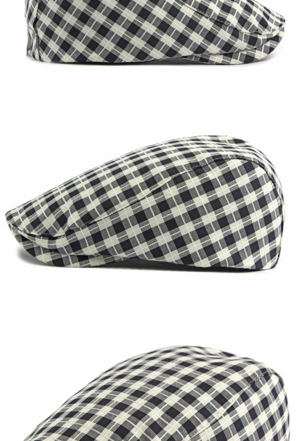 HT5076 Baskenmützen für Herren und Damen, Künstler- und Malermütze, Verstellbare Ivy-Flatcap, 2026 Neue Frühling-Sommer Karierte Baskenmütze – Detail 8